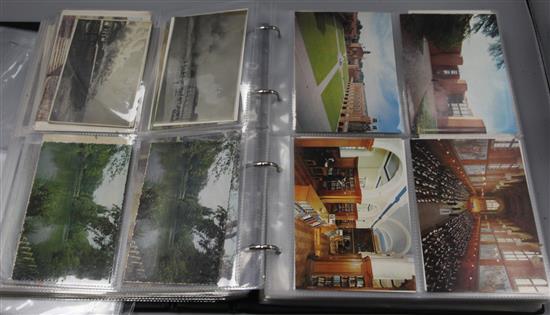 Four albums of postcards and loose postcards